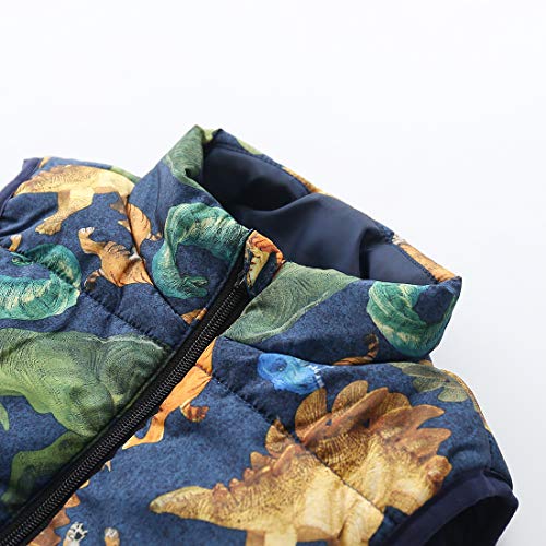 MOMOLAND little Boys front zip Dinosaur Sleeveless Warm Padded Vest, Outerwear3