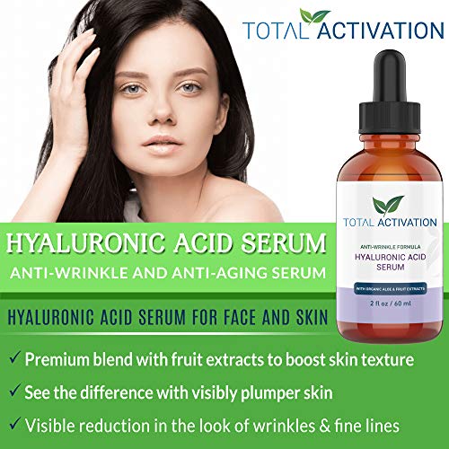Pure, Natural Hyaluronic Acid Serum For Face With Organic Aloe, Fruit Extracts, Soothing Chamomile - Reduce Wrinkles, Fine Lines & Sun Spots - Anti Aging Enhanced Facial Moisturizer Serum, All Skin Types (2 Oz) #TOP4