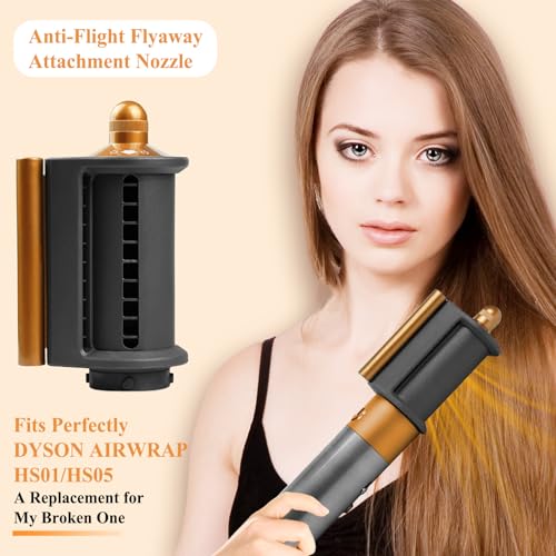 YTCHYYSK Anti-Flight Flyaway Attachment Nozzle for Dyson Airwrap, Smoothing Dryer Accessories for Dyson Air wrap HS01 HS05, Copper