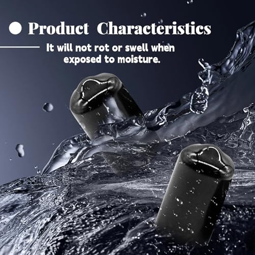 Image of Hordion 100Pcs 3 /8 Inch Rubber End Caps, 10mm Round Rubber Caps | Screw Thread Protectors, Black Bolt Screw Vinyl Caps, Round Tube Bolt Cap Cover Thread Protectors Safety Cover