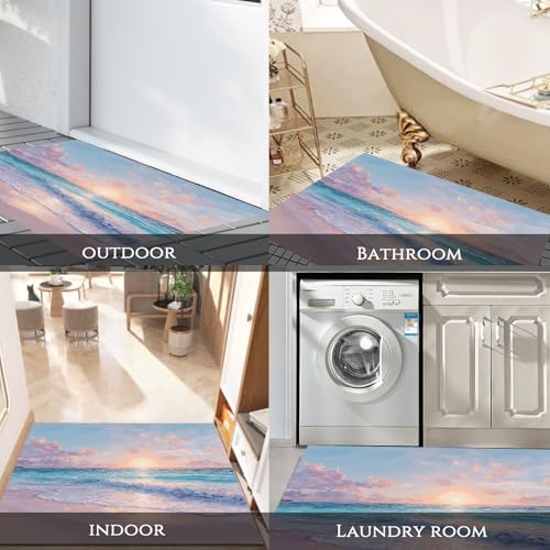 Felpudo absorbente lavable 80x120 alfombrilla puerta rosa claro 8