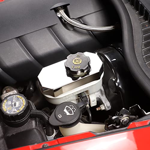 Image of Engine Bay Panel Cover for C6 Corvette 2005-2013, Stainless Steel Rear Engine Cover Guards Protector Splash Shield, Fuse Box Cover (Type J Brake Oil Shield)