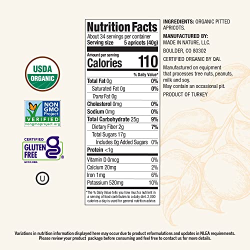 Made In Nature Organic Dried Apricots, 48 Ounce (Pack of 1) – Vegan Snack, Non-GMO, Unsulfured, Gluten Free