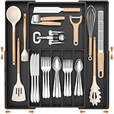 Organisation Polyvalente : Le range-couverts Lifewit optimise le rangement et organisation de cuisine dans vos tiroirs et ailleurs. Idéal pour ranger couverts, cosmétiques, fournitures de bureau, outils ou autres objets de toute taille, il transforme le désordre en espaces parfaitement organisés