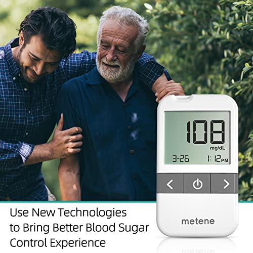Metene Agm-513S Blood Glucose Monitor Kit, 100 Glucometer Strips, 100 Lancets, Blood Sugar Test Kit With Lancing Device And Carrying Bag, No Coding #TOP4
