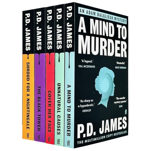 Adam Dalgliesh Series 5 Books Collection Set By P D James (A Mind to Murder, Unnatural Causes, Shroud for a Nightingale, Cover Her Face, The Black Tower)