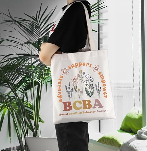 Image of ENSIANTH BCBA Tote Bag - Board Certified Behavior Analyst & Therapist Gift - Special Education Teacher Gift