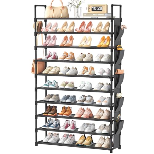 LUKYTOWER Tall Shoe Rack 10 Tier Shoe Racks Organizer for Closet...