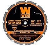 WEN BL1012 10-Inch 12-Tooth Diamond-Tipped (PCD) Professional Circular Saw Blade for Fiber Cement and Laminate Flooring