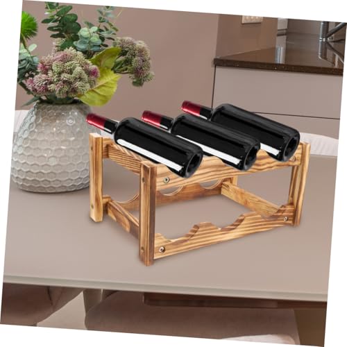 Soporte para botellas de vino estilo europeo de madera miniatura 2