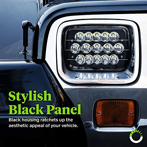 7x6 5x7 LED Headlights H6054 H5054 [Black Finish] [45W] [H4 Plug 