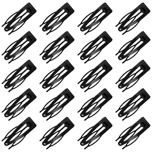 Clips pour cheveux courts femme pinces crocodiles en métal noir lot de 20