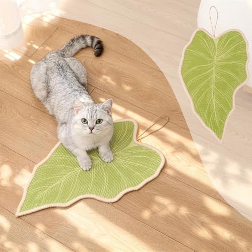 Botanical Leaf Cat Scratching Mat – Leaf-Shaped Natural Sisal Pad