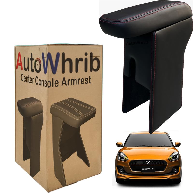 Image of Car Arm Rest For Swift New Armrest with Storage Box & Soft Cushion Pad, Luxury Arm Rest, Black Colour
