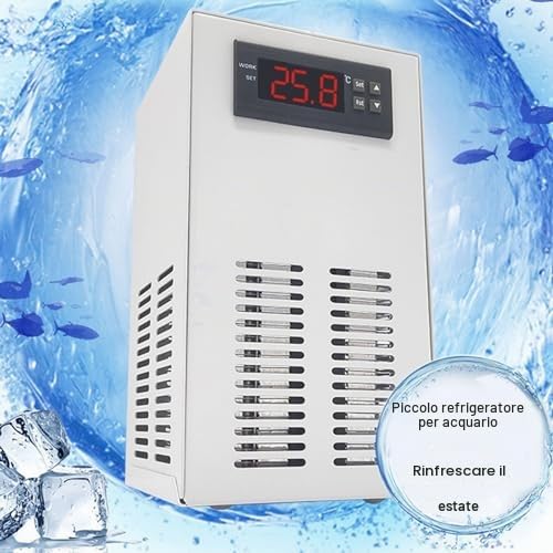 Walfront Refrigeratore per Acquario Refrigeratore d'Acqua a Basso Rumore Refrigeratore per Acquario Controllo Intelligente della Temperatura per Acquario Idroponico, con di (Spina Europea)