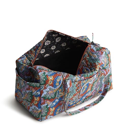 Image of Vera Bradley Women's Large Original Duffel Bag-Premium Cotton Travel, Iconic Paisley Green Jacket, One Size