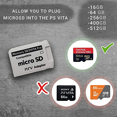 Skywin- SD2Vita PS Vita Memory Adapter, PS Vita SD Card Adapter Compatible with PS Vita 1000/2000 3.6 or PS VitaHENkaku System (2 Pack)
