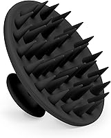Meartchy Silicone Scalp Massager Shampoo Brush for Hair Growth, Dandruff Removal - Soft Bristle Wet/Dry Scalp Scrubber (Black)