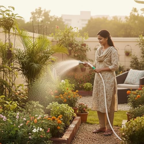 Image of Pushkara Garden Shower (Regular) - Brass Net Nozzle | Fits 1 /2 inch, 3 /4 inch & 1 inch Pipes | Gentle Shower Watering Gun for Plants, Seedlings & Beds