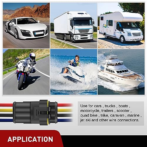 Image of Nilight 180PCS 4 Pin Electrical Connector Plug with Male Female Terminals | Wire Waterproof Connectors 4 Way Automotive Connect Set for Car Truck Motorcycle Marine Boat 10 Sets