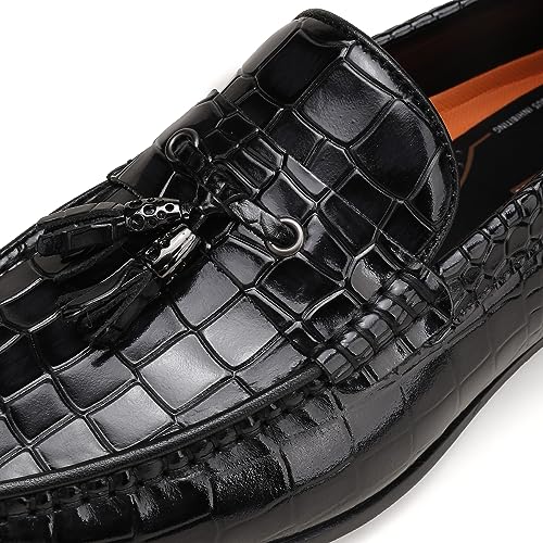 Black Tassel Loafer for Mens, Classic Smooth Leather Tassel Dress Shoes for Men2