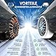 Walser Premium Textile Schneeketten nach EU Norm 16662-1 homologiert, Qualitätssieger Sehr Gut*, 2er Set Textilschneekette Snow Sock, Anti-Rutsch Auto Schneeketten, Car Snow Chains weiß L