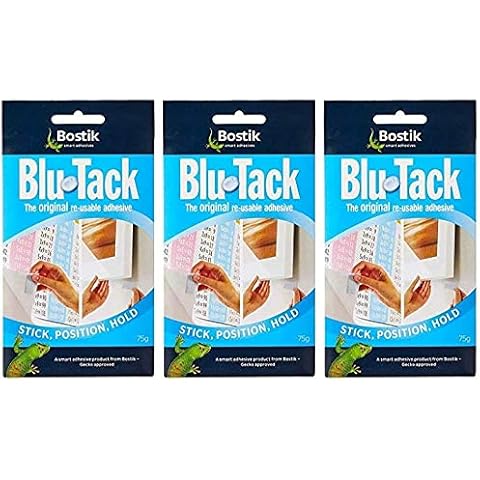 Blu-Tack Reusable Adhesive 75g 3 Pack New Cover