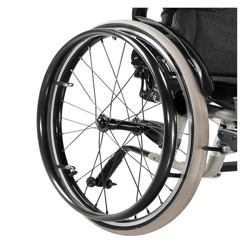 FBMCKPRZ 車椅子タイヤカバー, 22/24インチ 車椅子用タイヤカバー, 滑り止め耐摩耗性 車椅子プッシュリング保護カバー, グリップとトラクションを向上 車椅子アクセサリー,black-24in×1
