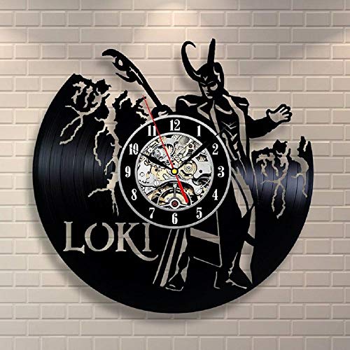L&Z Loki Art Modern Wall Clock Loki Print Vinyl Record Clock Avengers Art Marvel Art Superhero Decor Marvel Comics Comics Print Marvel Art Print