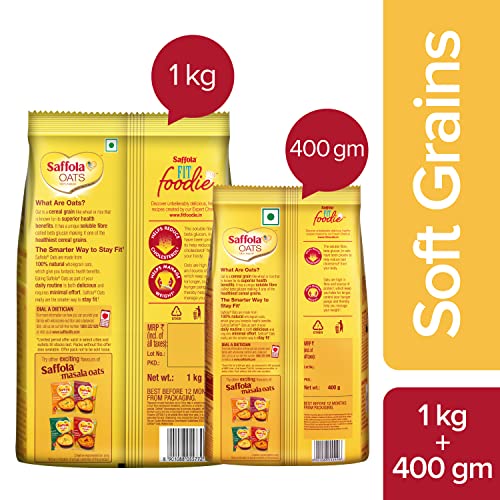 Saffola Oats Rolled Oats Delicious Creamy Oats 100 Natural