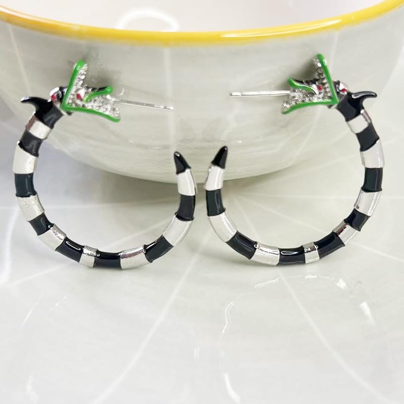 Beetle Sandworm Juice Hoop Earring - Coral Snake Earrings - Costume Jewelry for Women4