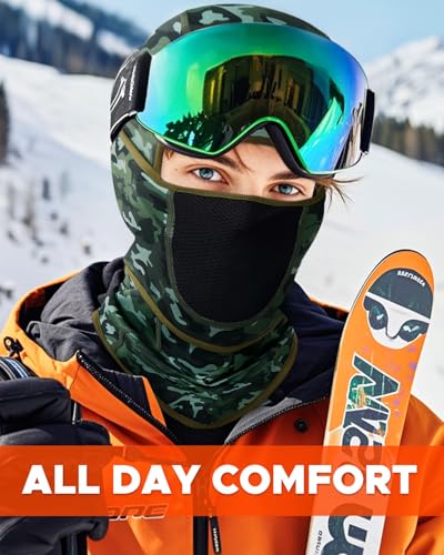 Image of Balaclava Face Ski Mask with Movable Design for Men Women-Fleece Winter Face Covering for Cold Weather Skiing Outdoor Work