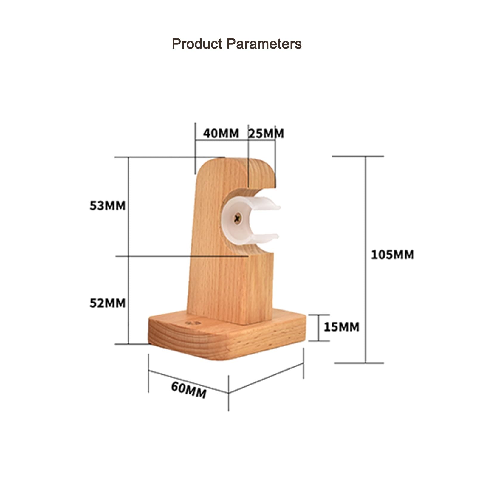 Tringle à rideau simple en bois massif, tringle à rideau de porte, tringle en bois, support perforé latéral(250cm)