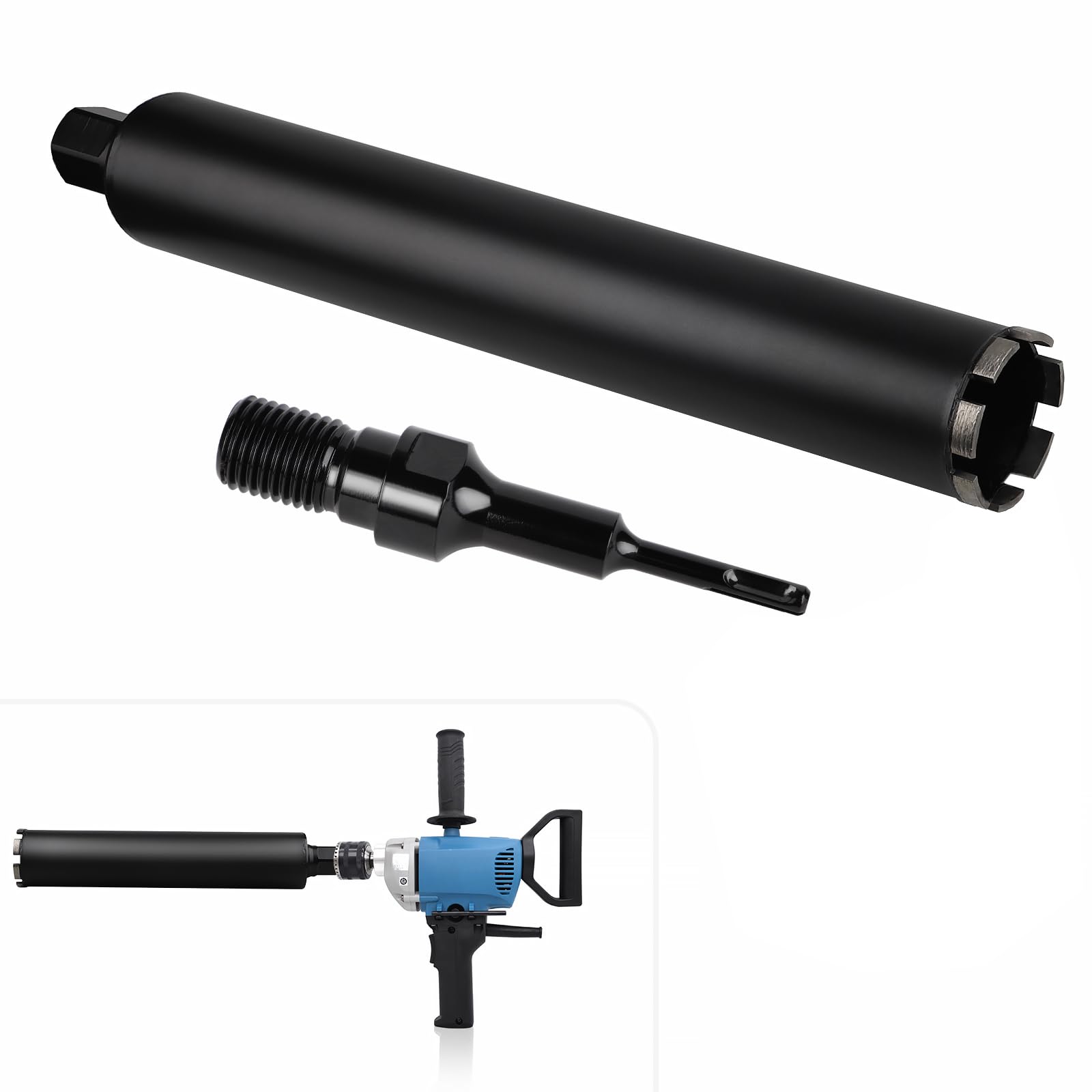 CPROSP - Corona de diamante para zanahoria (diámetro 68 mm, 1 ¼ de pulgada UNC con adaptador SDS PLUS, L 420 mm, para zanahorias en hormigón, hormigón armado, mampostería y piedra