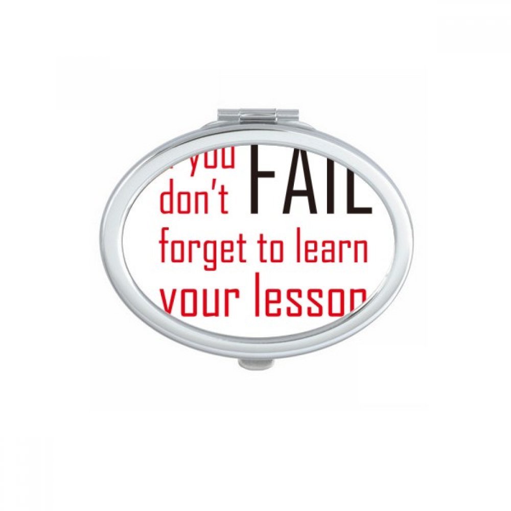 Miroir de poche compact ovale avec slogan inspirant pour maquillage
