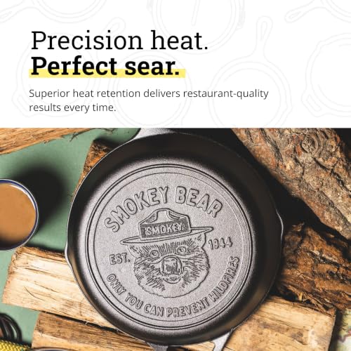 Lodge Pre-Seasoned Cast Iron Skillet, Smokey Bear, 10.25 Inches - image 4