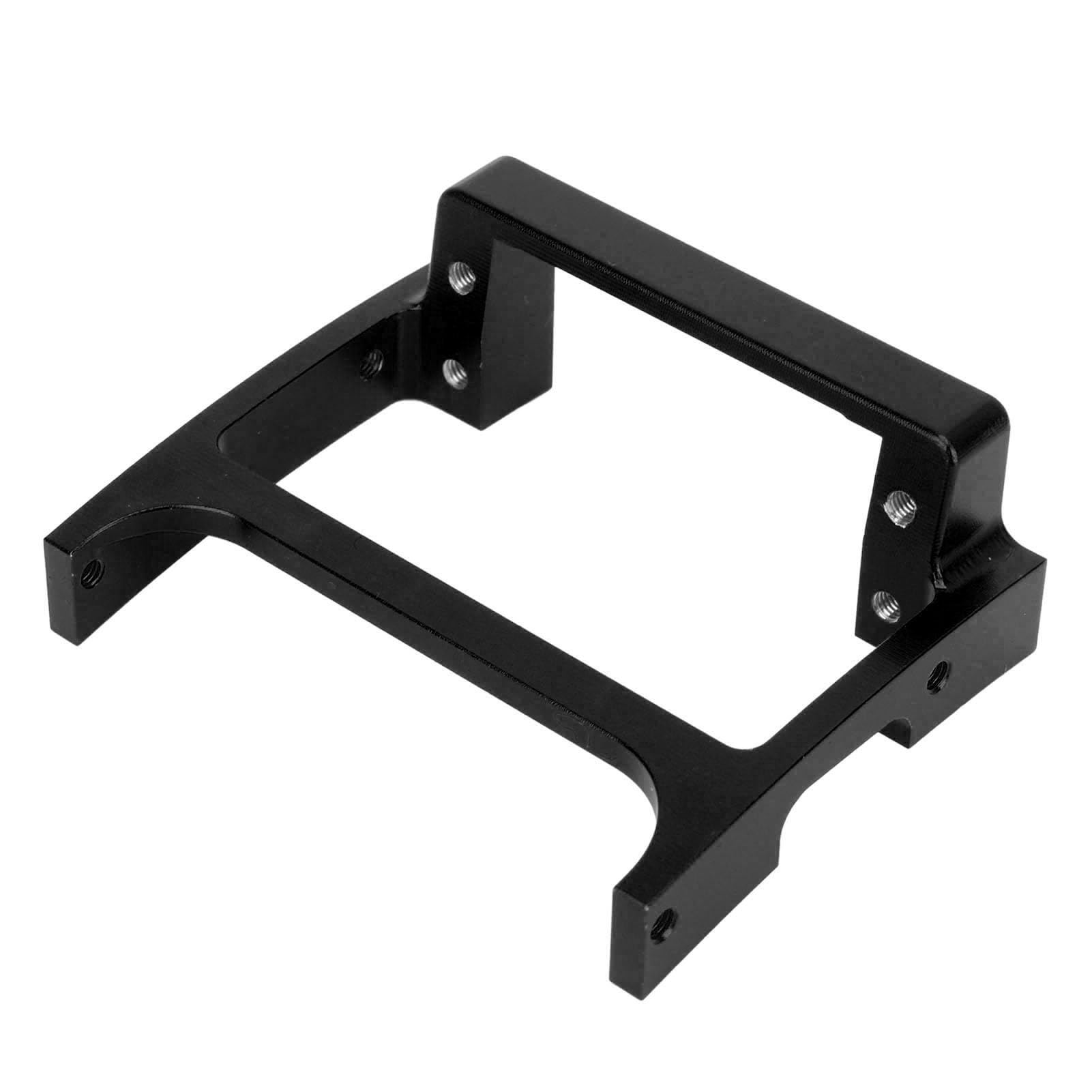 RC Servo Mount, Aluminum Alloy Balanced Driving Stable RC Crawler Secure Servo Mount Replacement for SCX10 II 1/10 RC Cars (Black)