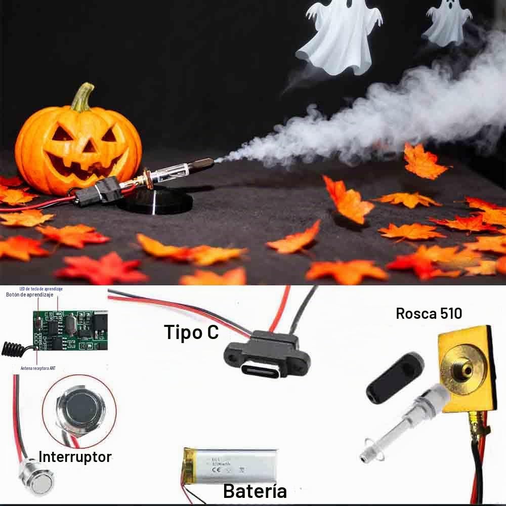 Mini Máquina de Niebla Portátil,Máquina de Humo de Mano con Control Remoto Inalámbrico de 10m para Fotografía Eventos al Aire Libre Fiestas DJ Efectos Escénicos en Interiores,DIY Halloween