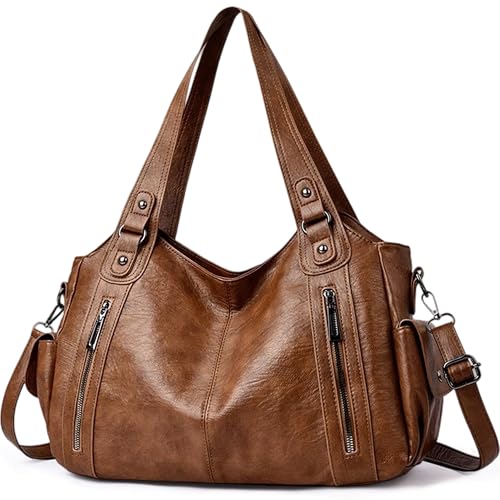 Mabecol Bolso Bandolera Mujer PU Gran Capacidad Tote Shopper Bolso Hombro Grande Clásico Vintage Elegante Bolso Mano Ajustable Para Oficina Universidad Trabajo Diario, Marrón Mabecol Bolso Bandolera Mujer PU Gran Capacidad Tote Shopper Bolso Hombro Grande Clásico Vintage Elegante Bolso Mano Ajustable Para Oficina Universidad Trabajo Diario, Marrón
