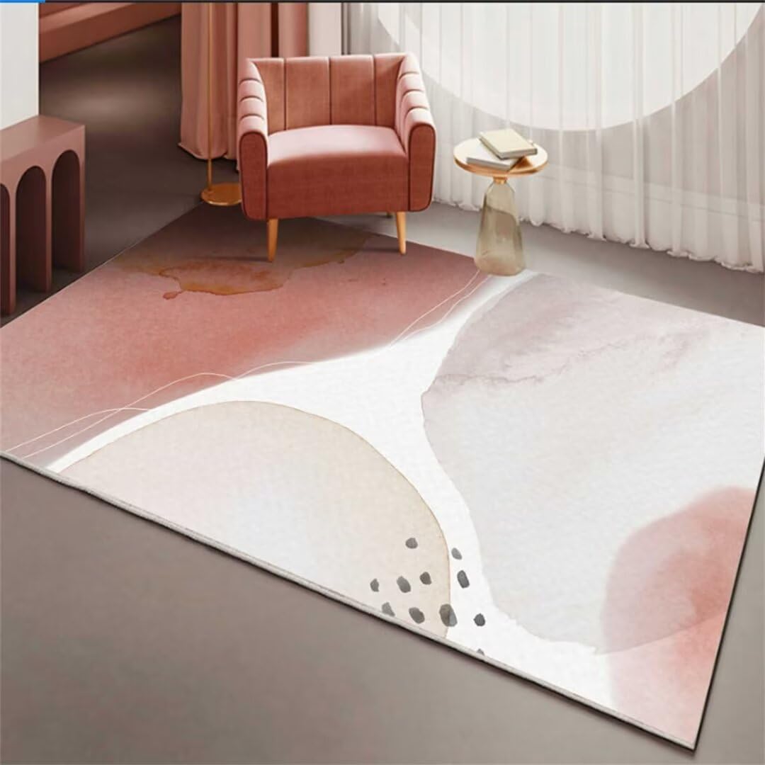 Tapis salle à manger et salon rose 70x140cm lavable