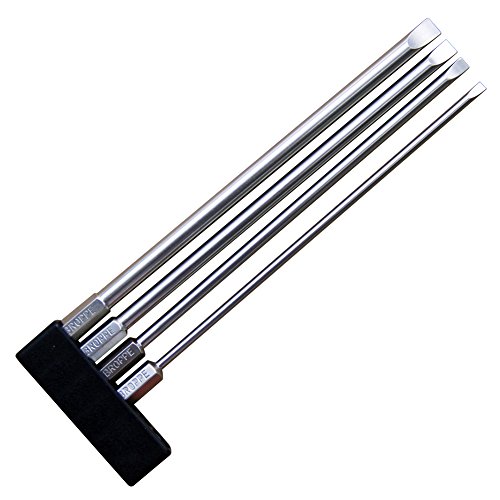 Broppe 4pcs Flat Head Slotted Tip Screwdriver Bit Set 150mm/6 inch Long Magnetic 3mm 4mm 5mm 6mm 1/4 Inch Hex Shank