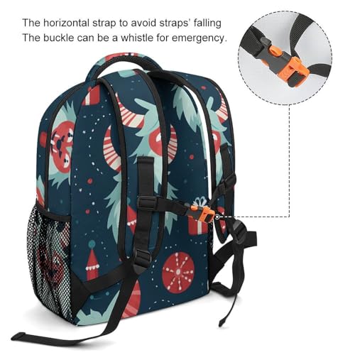 Merry Krampus Backpack 16.5 Inch Daypack Travel Laptop Back Pack Shoulder Bag3
