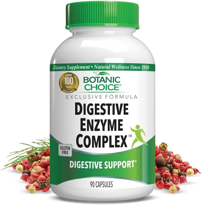 Botanic Choice Complejo de enzimas digestivas - Ayuda digestiva para un suplemento intestinal saludable para una mejor digestión y una mejor