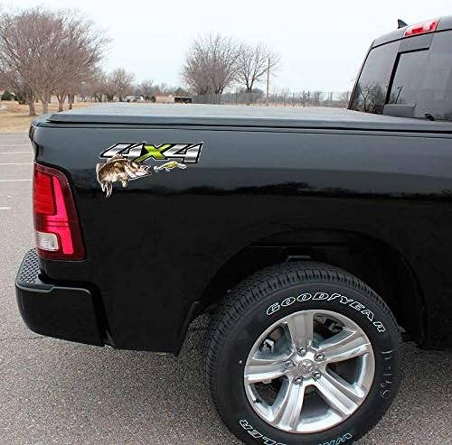 Aftershock Decals Walleye Fishing 4x4 Truck Decal Chartreuse Lure Attack Sticker Set