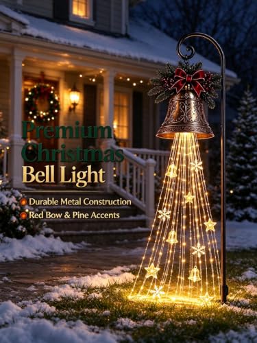 ChayWillow Solar Christmas Bell Cascade String Light for Outdoor - image 7