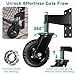 NouraVita Gate Wheel 8-Inch Heavy Duty Fence Gate Wheels for Wooden Gate and Metal Tube Gate, 700lb Capacity, Spring-Loaded 360 Degree Rotation Gate Caster Kit Includes Screws and Screwdriver