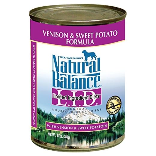 Natural Balance L.I.D. Limited Ingredient Diets Canned Wet Dog Food, Grain Free, Venison And Sweet Potato Formula, 13-Ounce (Pack Of 12)