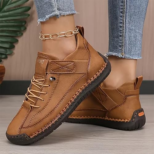 Beezily Shoes Women's Leather Sneakers – Soft Comfort & Orthopedic Support2