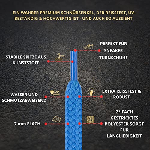 Lacenio - Lacci piatti con diametro 7 mm, 75 cm