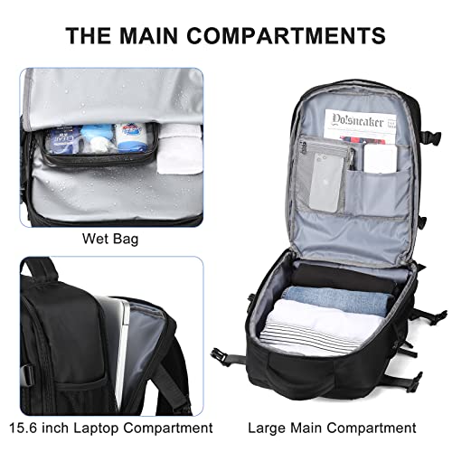 Large Travel Backpack Women, Carry On Backpack,Hiking Backpack Waterproof Outdoor Sports Rucksack Casual Daypack Fit 14 Inch Laptop With Usb Charging Port Shoes Compartment #TOP6
